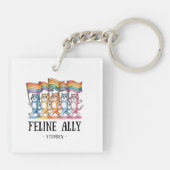 Feline Ally – Rainbow Cat LGBTQ Pride Sleutelhanger (Achterkant)