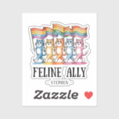 Feline Ally – Rainbow Cat LGBTQ Pride Sticker (Vel)