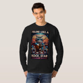 Feline als een rockster t-shirt (Voorkant volledig)