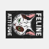 Feline Attitude Cat Mood Pet Character Fleece Deken (Voorkant (Horizontaal))