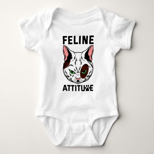 Feline Attitude Cat Mood Pet Character Romper (Voorkant)