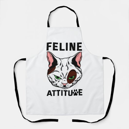 Feline Attitude Cat Mood Pet Character Schort (Voorkant)