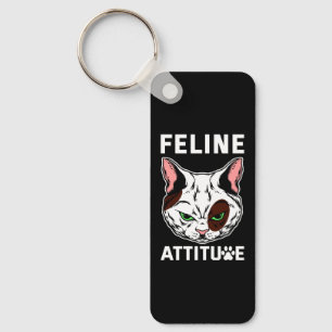 Feline Attitude Cat Mood Pet Character Sleutelhanger
