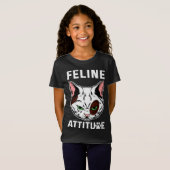Feline Attitude Cat Mood Pet Character T-shirt (Voorkant volledig)