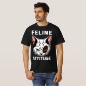 Feline Attitude Cat Mood Pet Character T-shirt (Voorkant volledig)