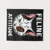 Feline Attitude Cat Mood Pet Character Wandkleed (Voorkant (horizontaal))