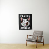 Feline Attitude Cat Mood Pet Character Wandkleed (In situ)