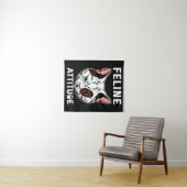 Feline Attitude Cat Mood Pet Character Wandkleed (In Situ (horizontaal))