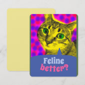 Feline Beter? GET WELL KAART cheer Marilyn cat (Voorkant / Achterkant)