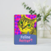 Feline Beter? GET WELL KAART cheer Marilyn cat (Staand voorkant)