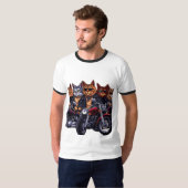 Feline Biker Gang T-shirt (Voorkant volledig)