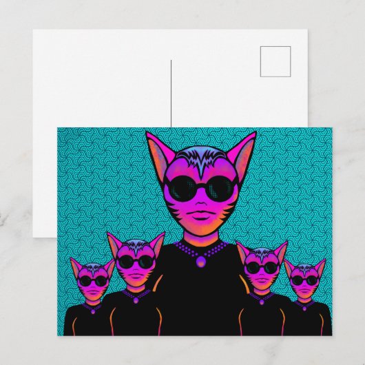 Feline character briefkaart (Voorkant / Achterkant)