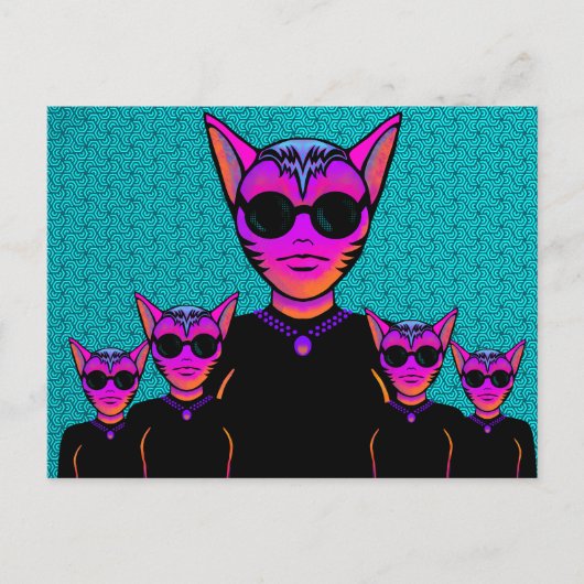 Feline character briefkaart (Voorkant)