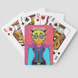 Feline character design pokerkaarten