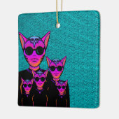 Feline character keramisch ornament (Links)