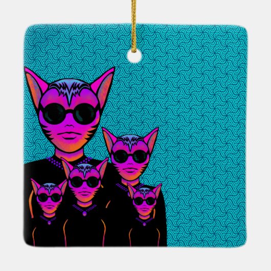 Feline character keramisch ornament (Achterkant)