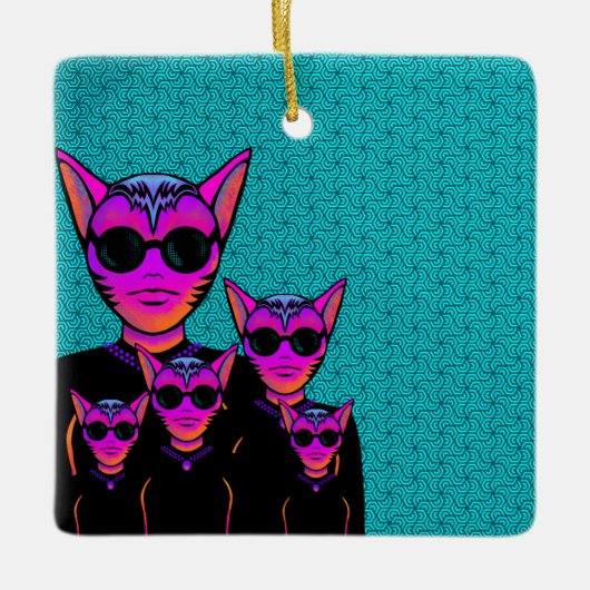 Feline character keramisch ornament (Voorkant)