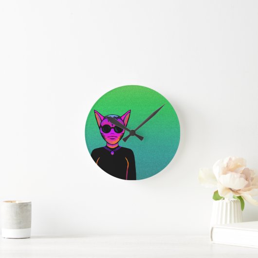 Feline character ronde klok (Huis)