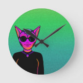 Feline character ronde klok (Voorkant)