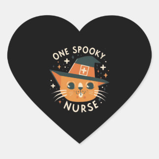 Feline Charm Meets Gezondheidszorg - Een Spooky Ve Hart Sticker