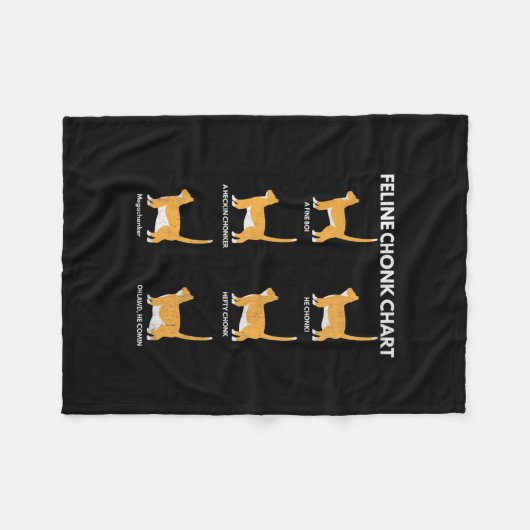 Feline Chonk Chart Funny Cat Scale Meme Cat Dad Fleece Deken (Voorkant (Horizontaal))