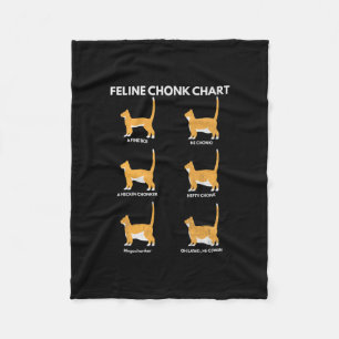 Feline Chonk Chart Funny Cat Scale Meme Cat Dad Fleece Deken