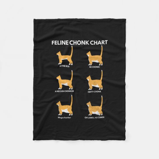 Feline Chonk Chart Funny Cat Scale Meme Cat Dad Fleece Deken (Voorkant)