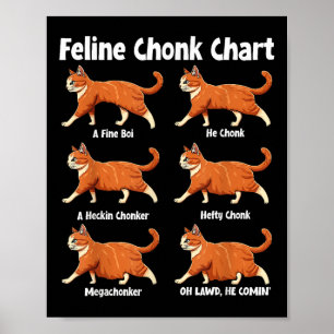 Feline Chonk Grafiek Grappige Dikke Kat Poster