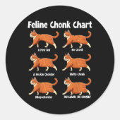 Feline Chonk Grafiek Grappige Dikke Kat Ronde Sticker (Voorkant)