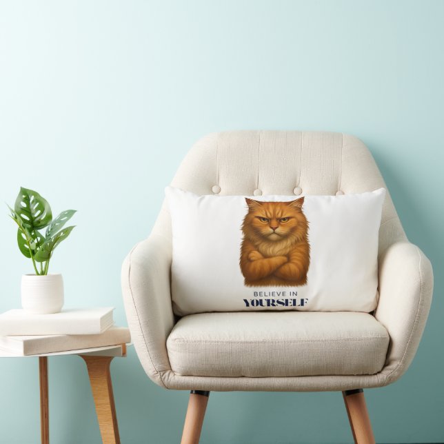 Feline Confidence T-shirt Kussen (Stoel)