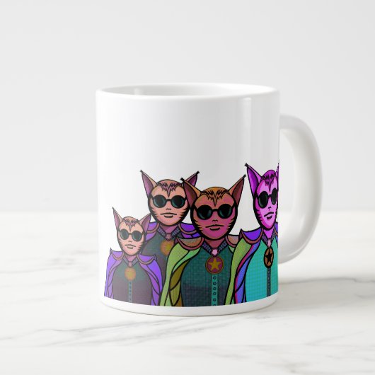 Feline Creatures Design Pickleball Paddle Grote Koffiekop (Voorkant rechts)