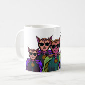 Feline Creatures Design Pickleball Paddle Koffiemok (Voorkant links)