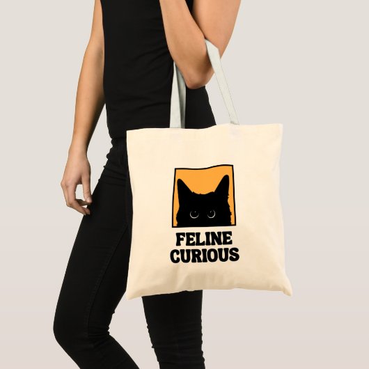 Feline Curious Cat Design Canvas tas (Voorkant (product))