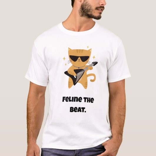 Feline de beat / grappige kat t-shirt (Voorkant)