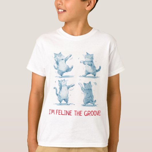 Feline de Groove dansende katten T-shirt (Voorkant)
