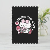 Feline de Liefde - Mooie Valentijnsdag Kat Design Feestdagenkaart (Staand voorkant)