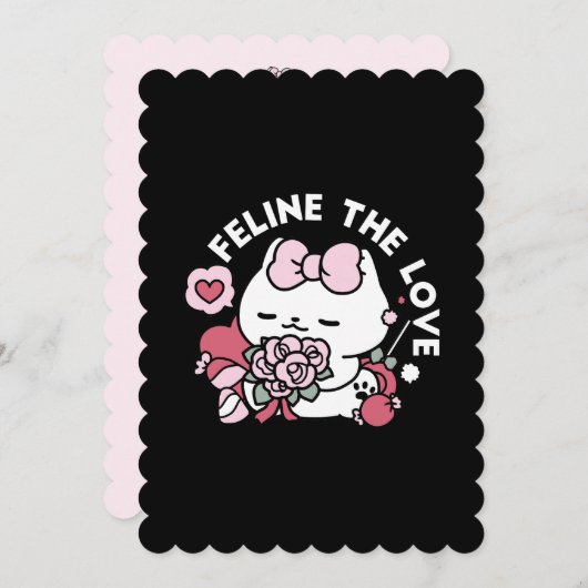 Feline de Liefde - Mooie Valentijnsdag Kat Design Feestdagenkaart (Voorkant / Achterkant)