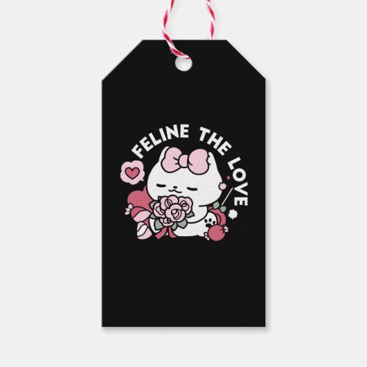 Feline de Liefde - Schattigee Valentijn's Cat Desi Cadeaulabel (Voorkant)