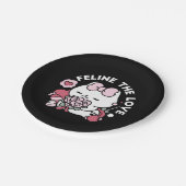 Feline de Liefde - Schattigee Valentijn's Cat Desi Papieren Bordje (Gekanteld)