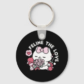 Feline de Liefde - Schattigee Valentijn's Cat Desi Sleutelhanger (Voorkant)