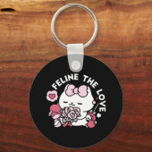Feline de Liefde - Schattigee Valentijn's Cat Desi Sleutelhanger (Voorkant)