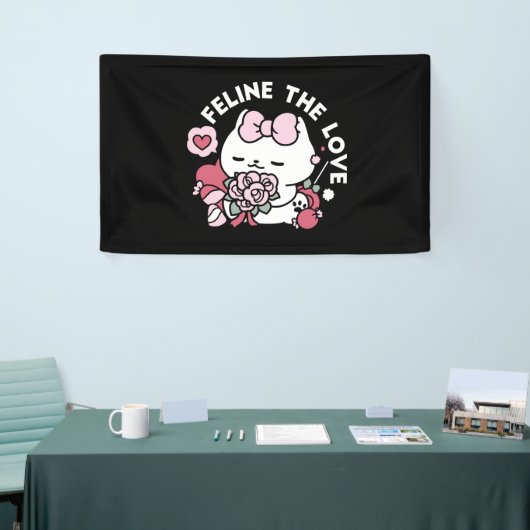 Feline de Liefde - Schattigee Valentijn's Cat Desi Spandoek (Beurs)