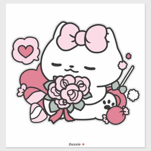 Feline de Liefde - Schattigee Valentijn's Cat Desi Sticker (Vel)