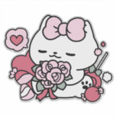 Feline de Liefde - Schattigee Valentijn's Cat Desi Sticker (Voorkant)