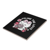 Feline de Liefde - Schattigee Valentijn's Cat Desi Tegeltje (Zijkant)