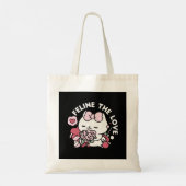 Feline de Liefde - Schattigee Valentijn's Cat Desi Tote Bag (Achterkant)