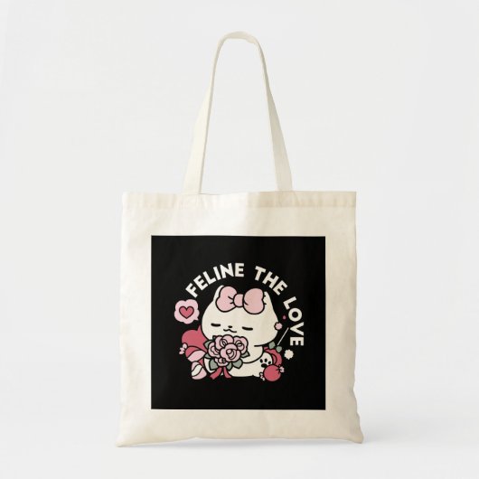 Feline de Liefde - Schattigee Valentijn's Cat Desi Tote Bag (Voorkant)