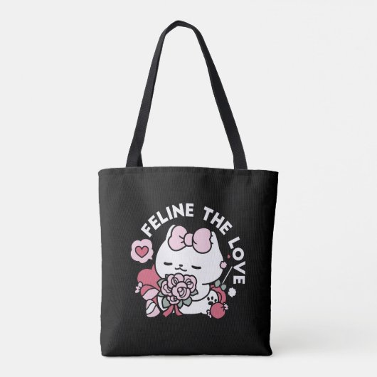 Feline de Liefde - Schattigee Valentijn's Cat Desi Tote Bag (Achterkant)