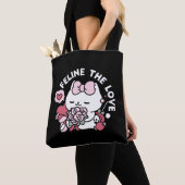 Feline de Liefde - Schattigee Valentijn's Cat Desi Tote Bag (Dichtbij)