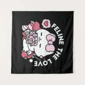 Feline de Liefde - Schattigee Valentijn's Cat Desi Wandkleed (Voorkant (horizontaal))